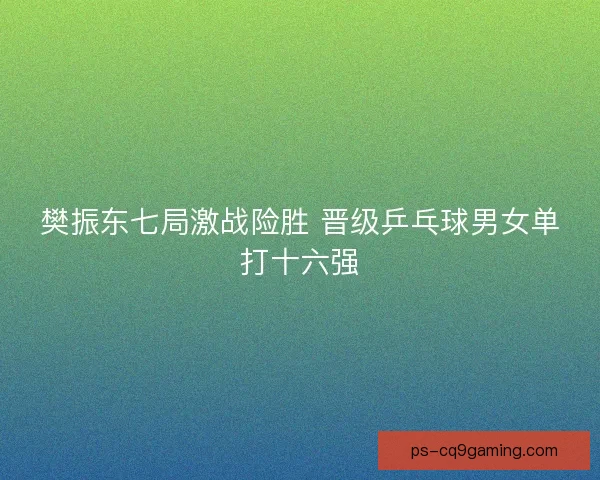 樊振东七局激战险胜 晋级乒乓球男女单打十六强
