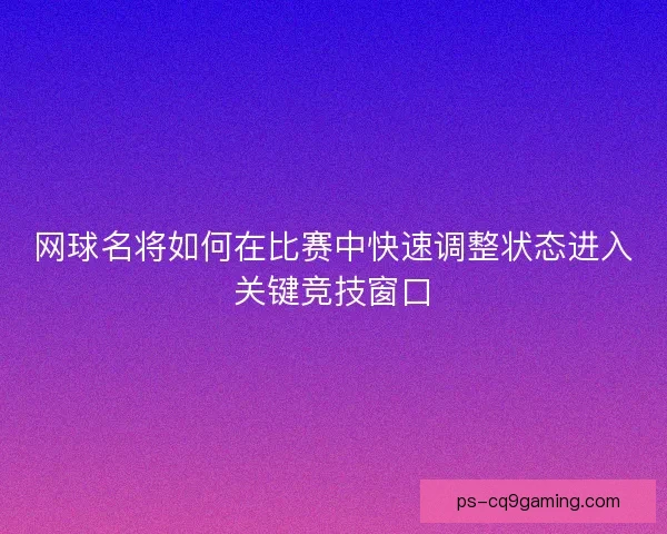 网球名将如何在比赛中快速调整状态进入关键竞技窗口